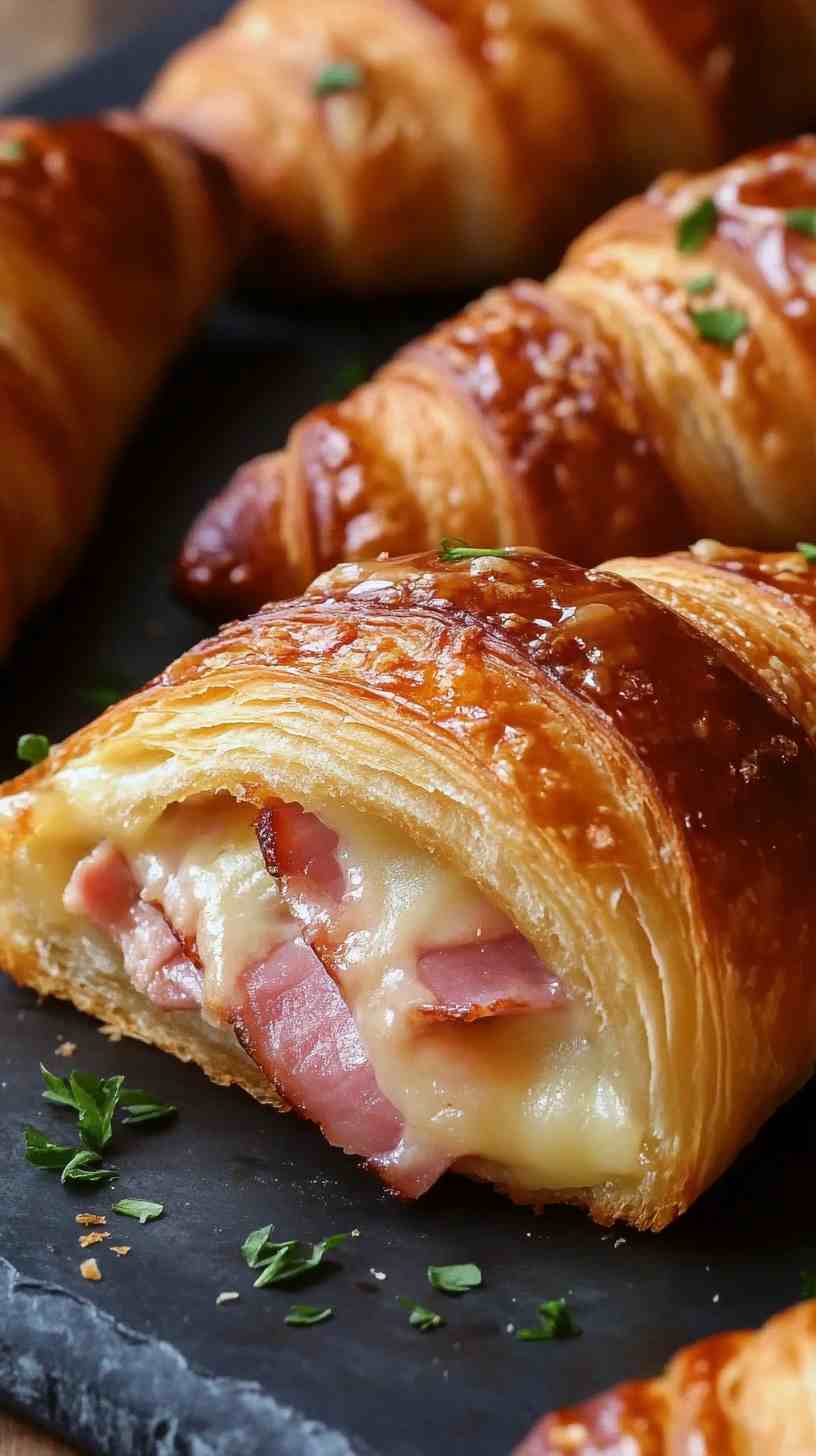 Honey-Glazed Ham Croissants