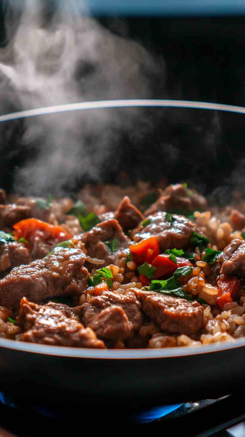 Lean Beef & Brown Rice Stir-Fry Gym Meal