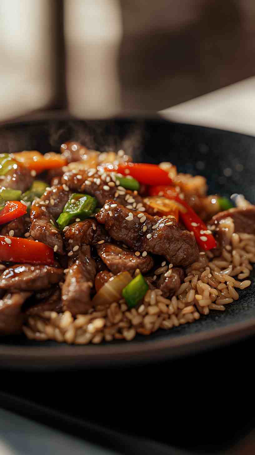 Lean Beef & Brown Rice Stir-Fry Gym Meal
