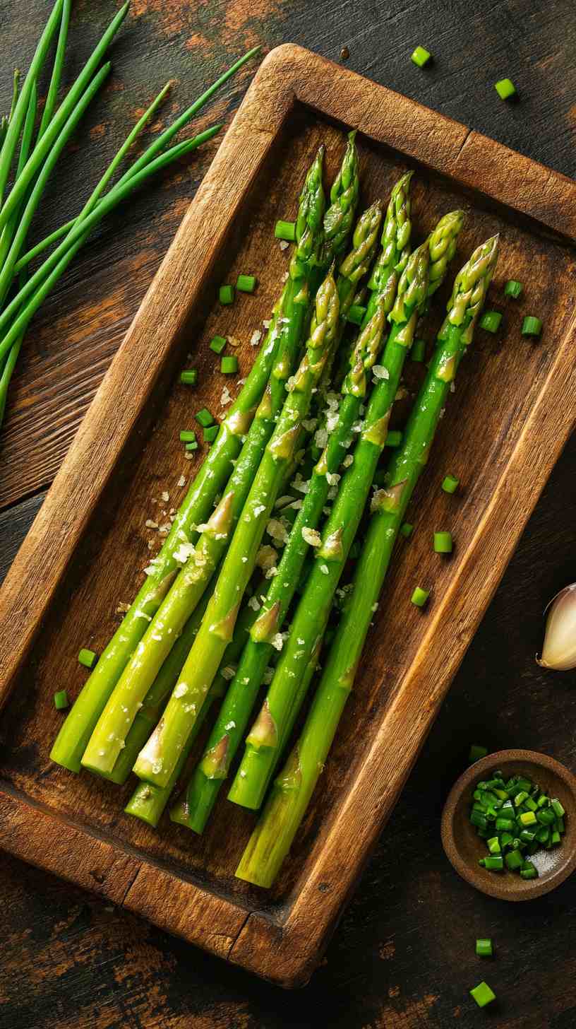Lemon Garlic Air Fryer Asparagus Spears