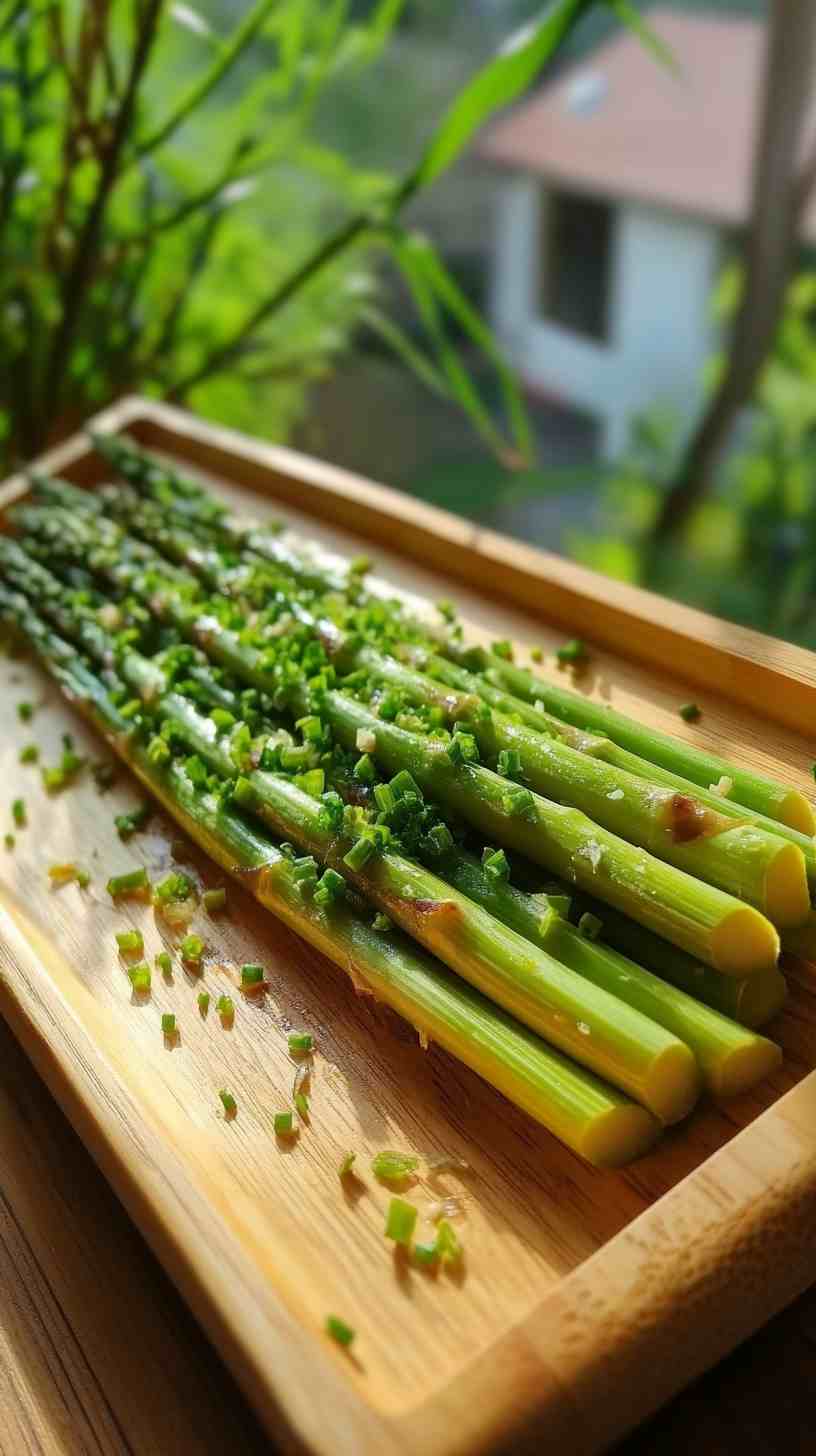 Lemon Garlic Air Fryer Asparagus Spears