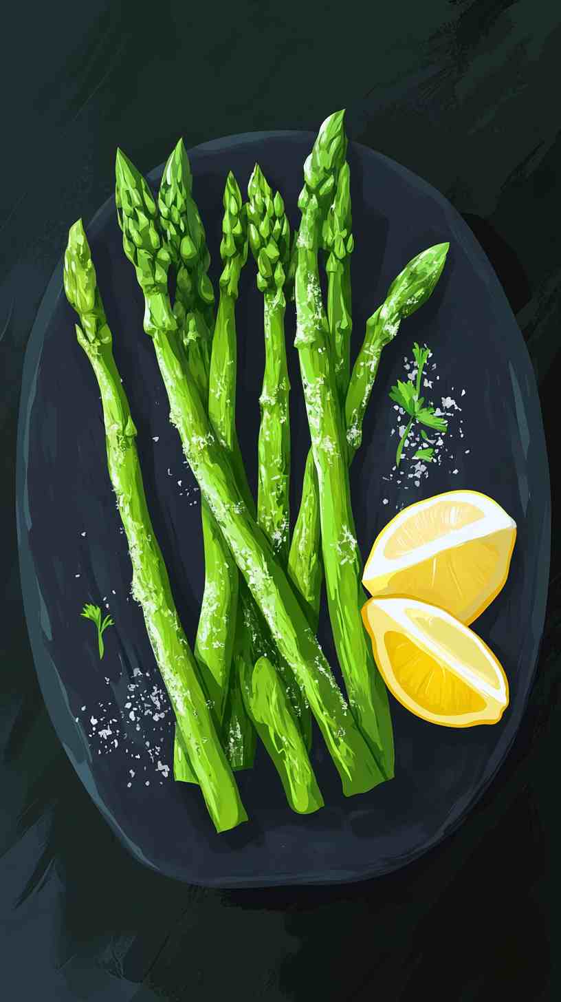 Lemon Garlic Air Fryer Asparagus Spears