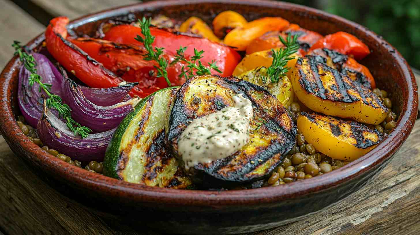 Lentil & Roasted Veggie Power Bowl Gym Meal
