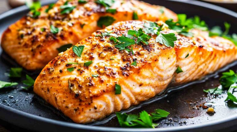 Parmesan Crusted Air Fryer Salmon
