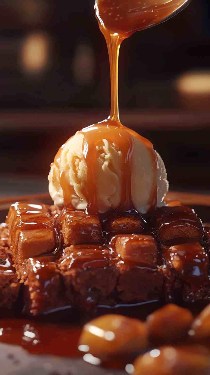 Pork Fat Caramel Brownies