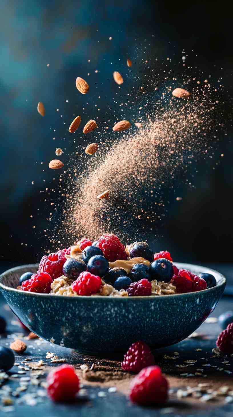 Post-Workout Oatmeal with Almond Butter & Berries