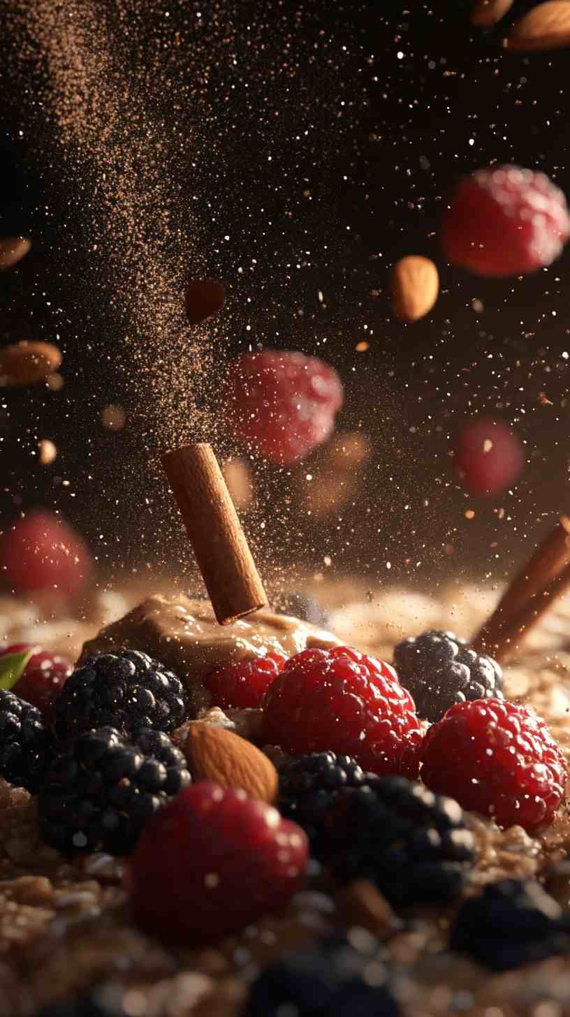 Post-Workout Oatmeal with Almond Butter & Berries