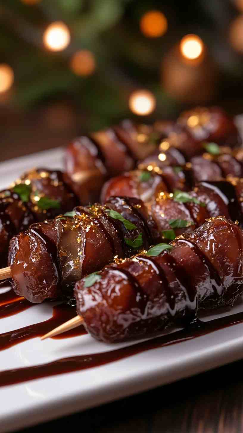 Prosciutto-Wrapped Dates with Chocolate Drizzle