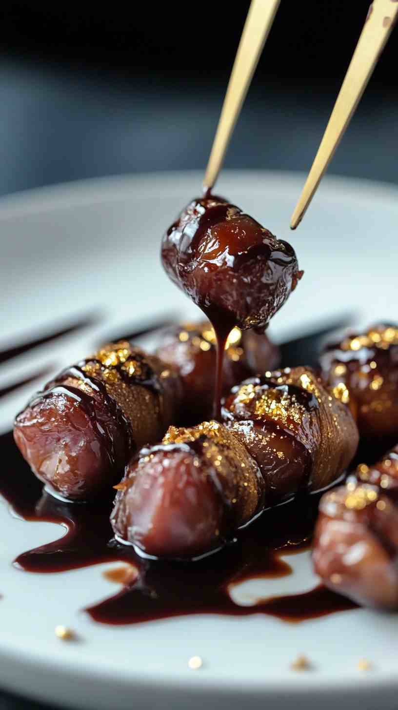 Prosciutto-Wrapped Dates with Chocolate Drizzle