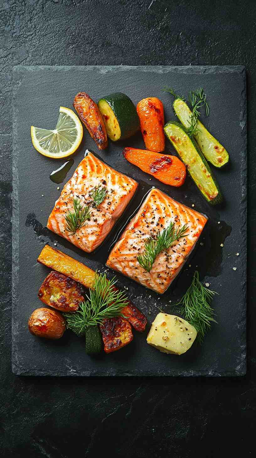 Salmon & Roasted Veggie Plate Gym Meal