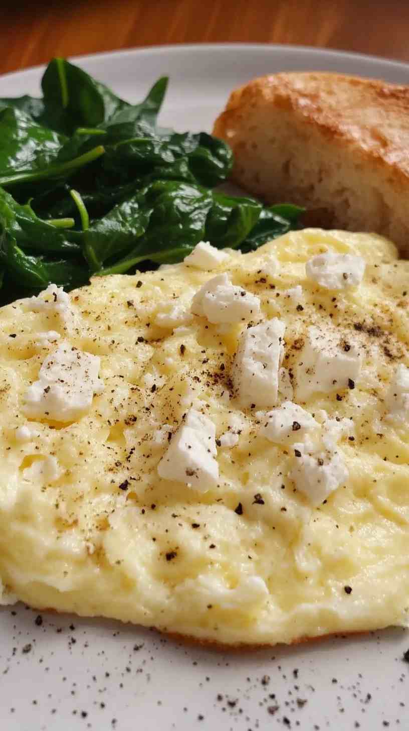 Scrambled Eggs with Spinach and Feta