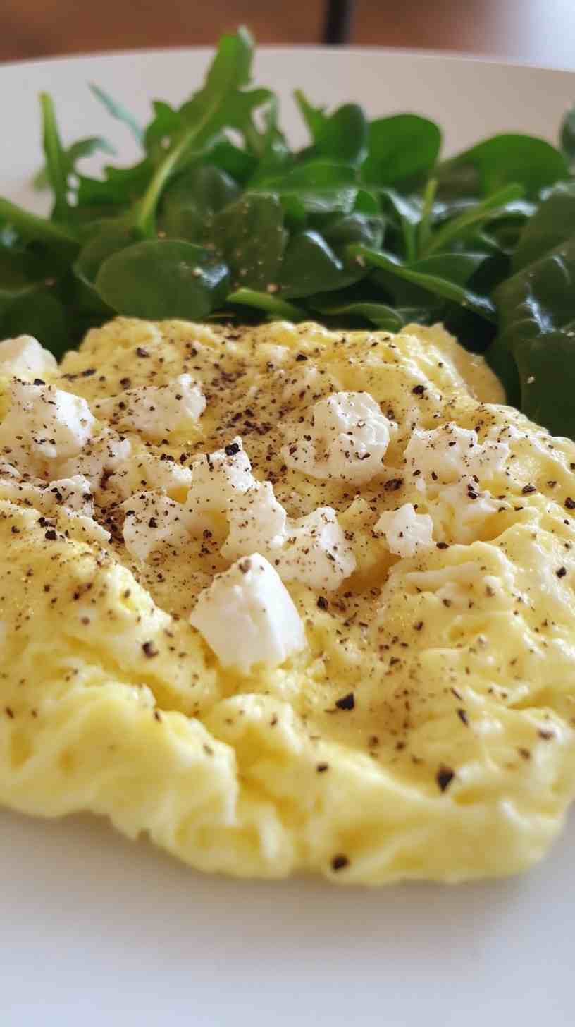 Scrambled Eggs with Spinach and Feta