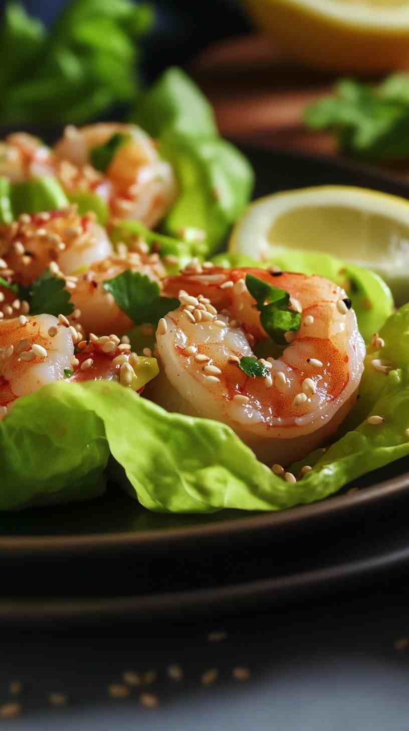 Shrimp & Avocado Lettuce Wraps Gym Meal