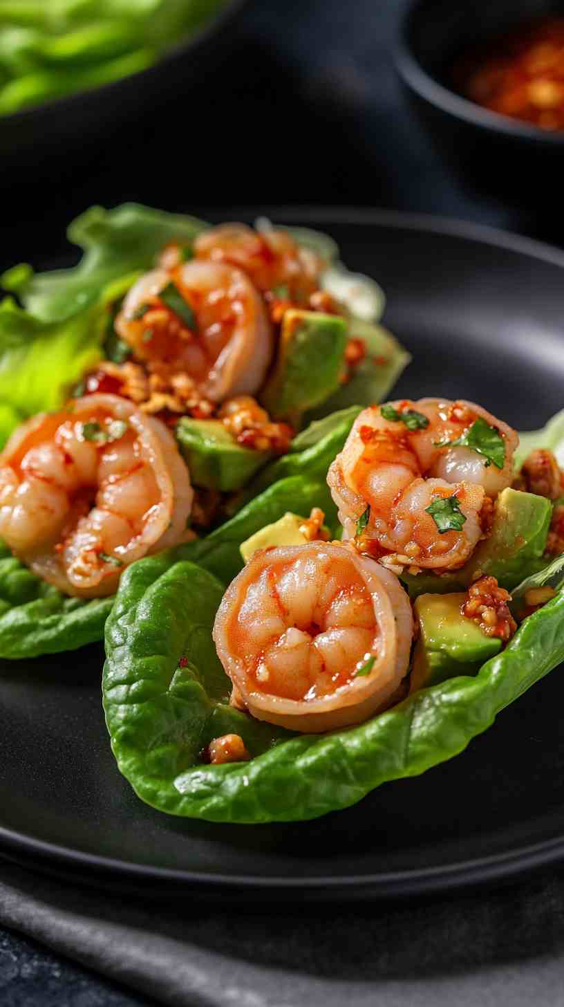 Shrimp & Avocado Lettuce Wraps Gym Meal
