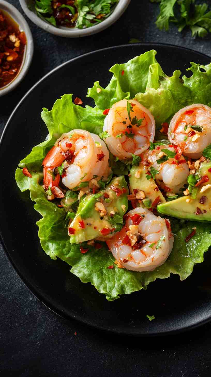 Shrimp & Avocado Lettuce Wraps Gym Meal