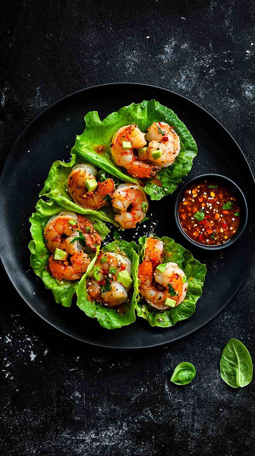 Shrimp & Avocado Lettuce Wraps Gym Meal