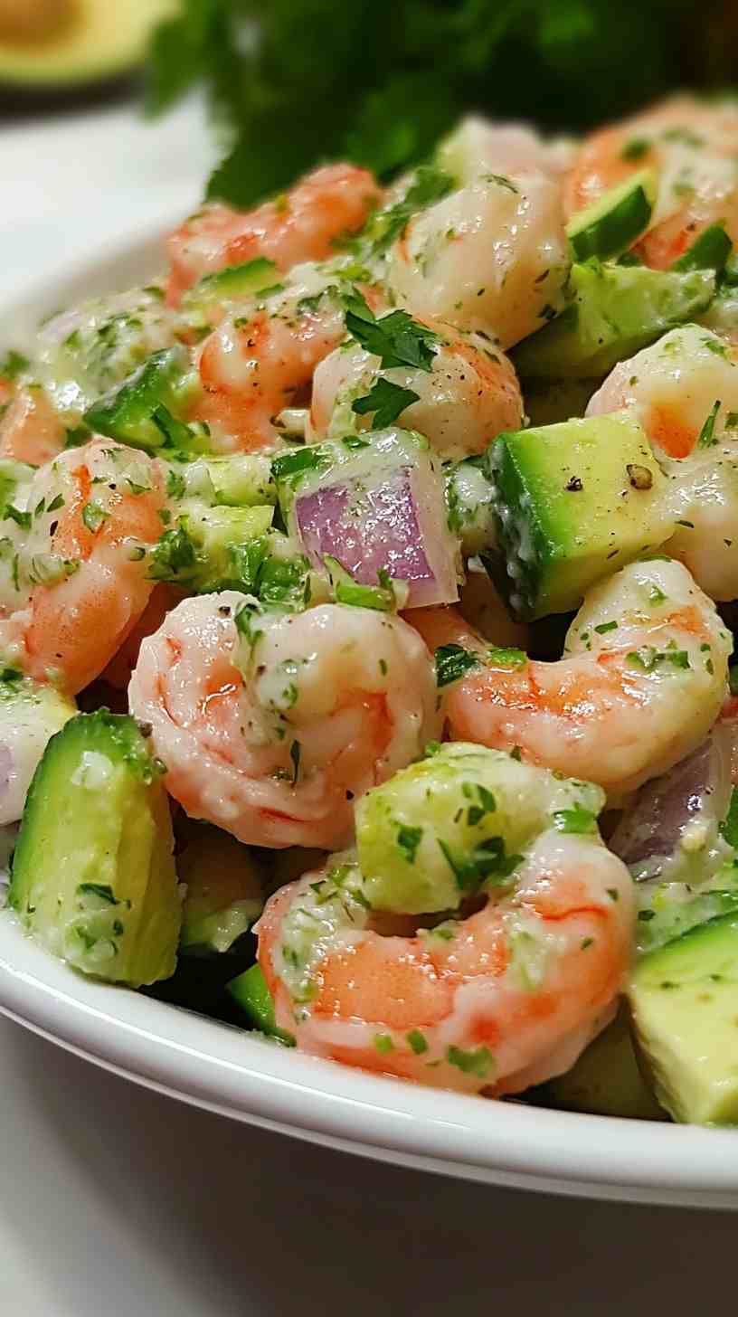 Shrimp and Avocado Salad with Cucumber Dressing