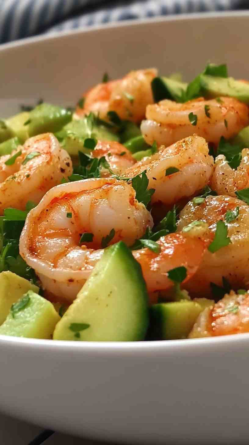 Shrimp and Avocado Salad with Cucumber Dressing