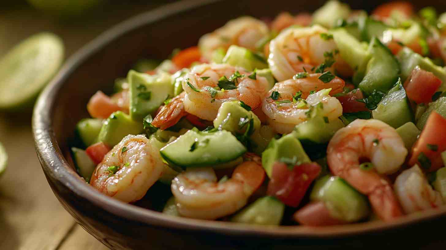 Shrimp and Avocado Salad with Cucumber Dressing