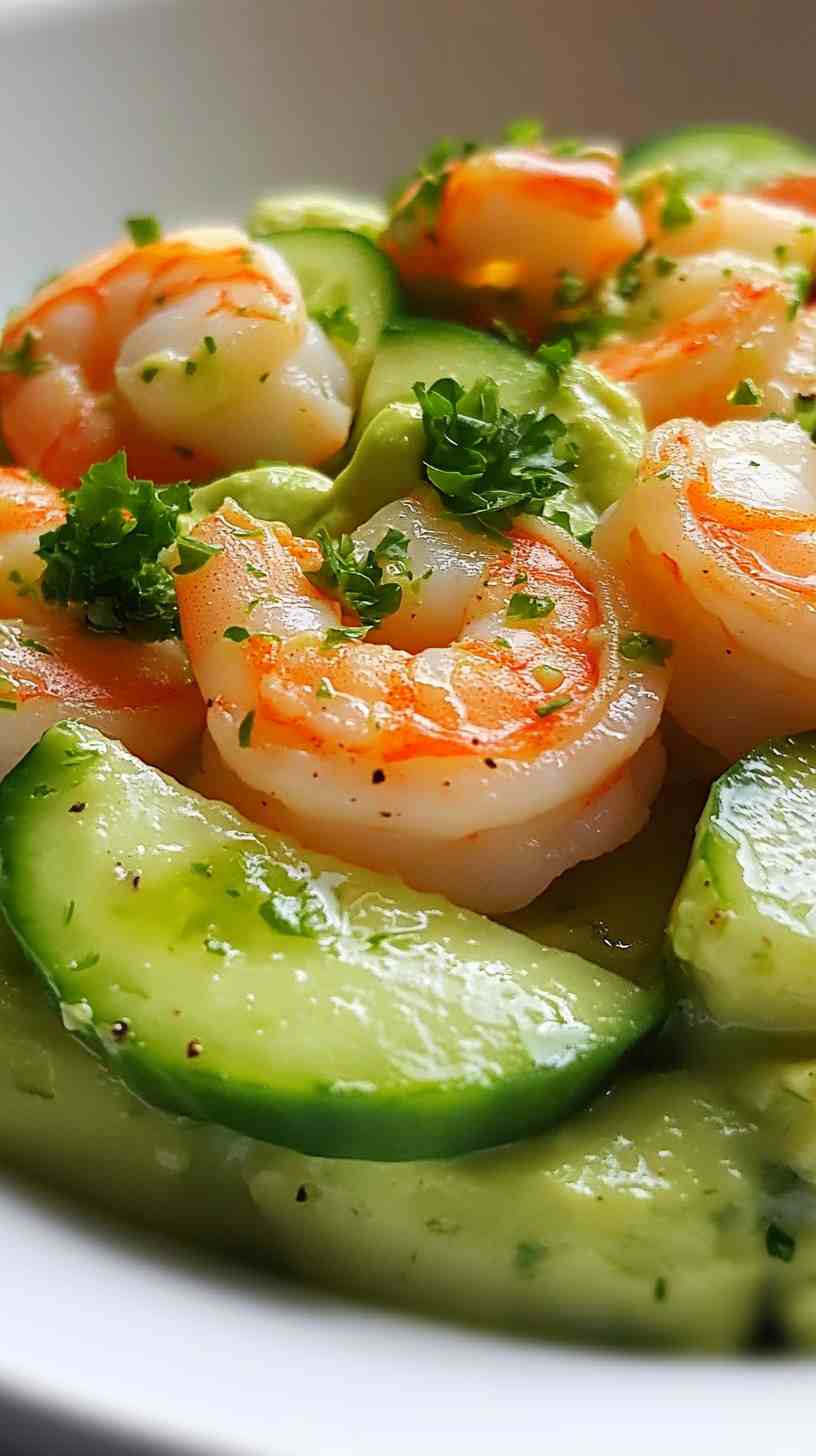 Shrimp and Avocado Salad with Cucumber Dressing