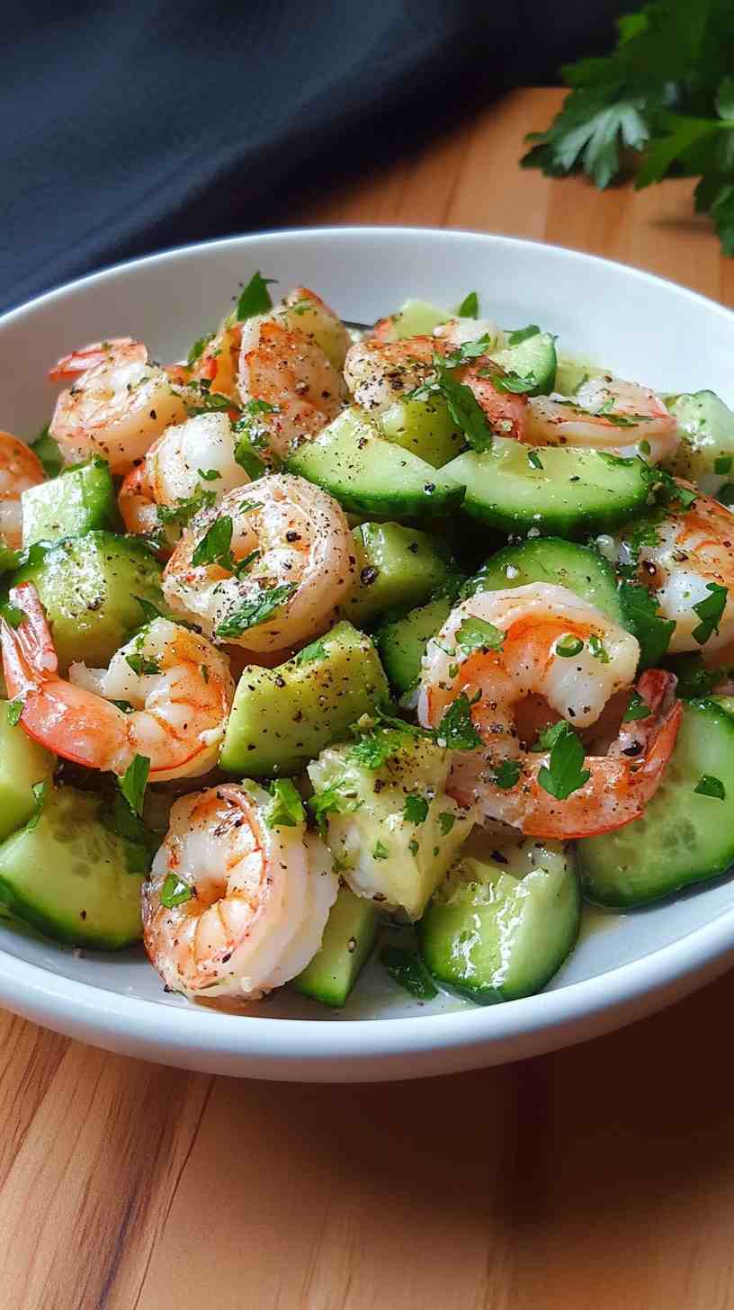 Shrimp and Avocado Salad with Cucumber Dressing