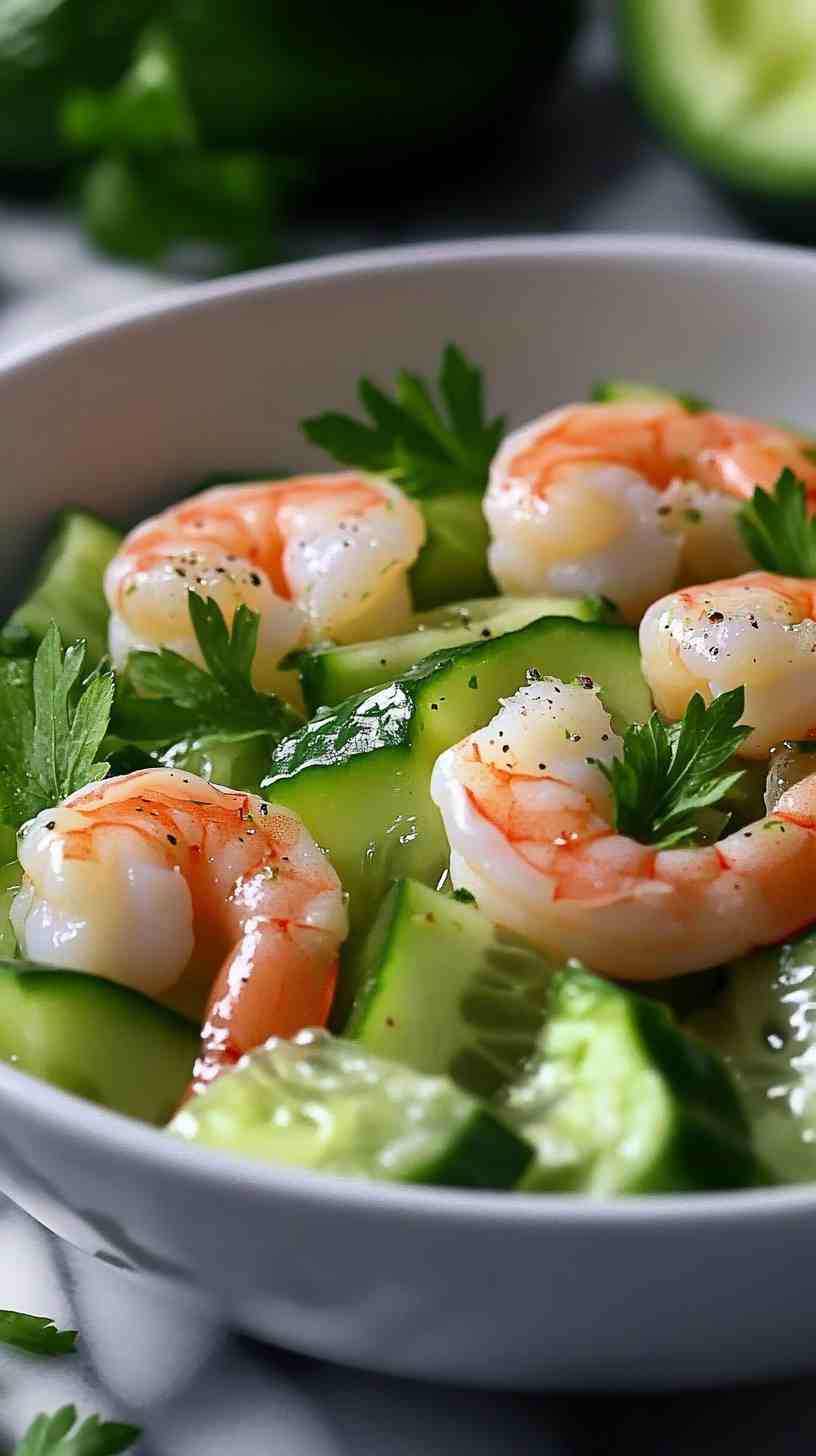 Shrimp and Avocado Salad with Cucumber Dressing