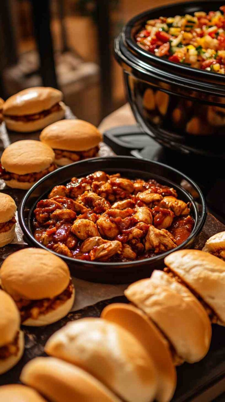 Slow-Cooker BBQ Chicken Sliders