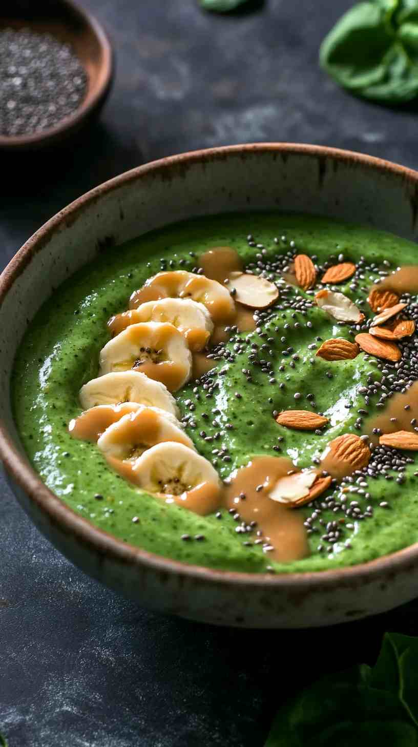 Smoothie Bowl with Spinach and Banana