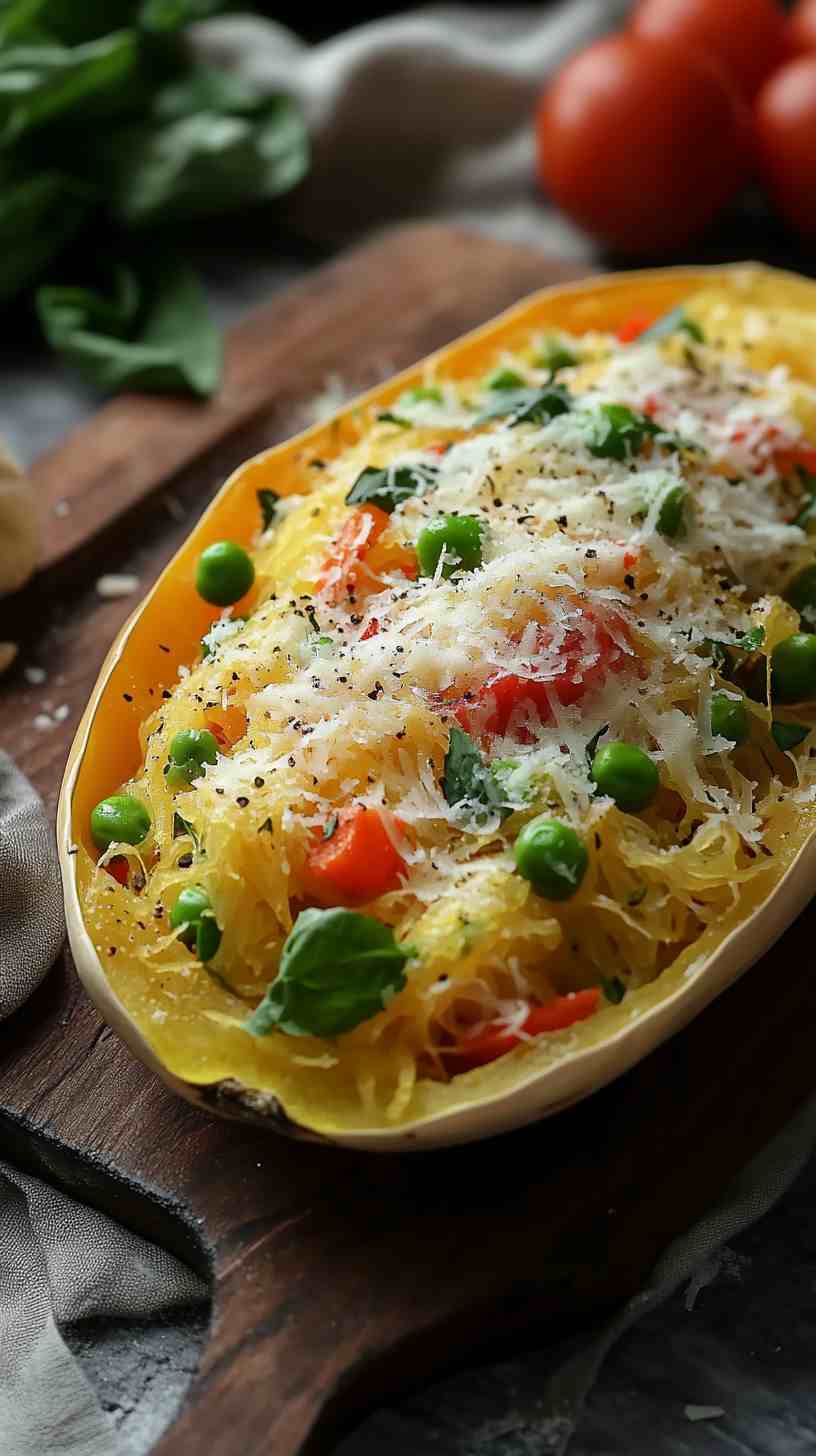 Spaghetti Squash Primavera with Parmesan