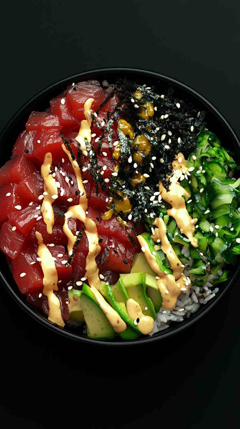 Spicy Tuna & Avocado Rice Bowl Gym Meal