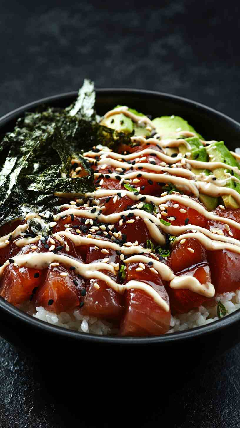 Spicy Tuna & Avocado Rice Bowl Gym Meal