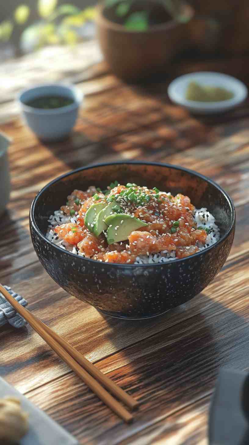 Spicy Tuna & Avocado Rice Bowl Gym Meal