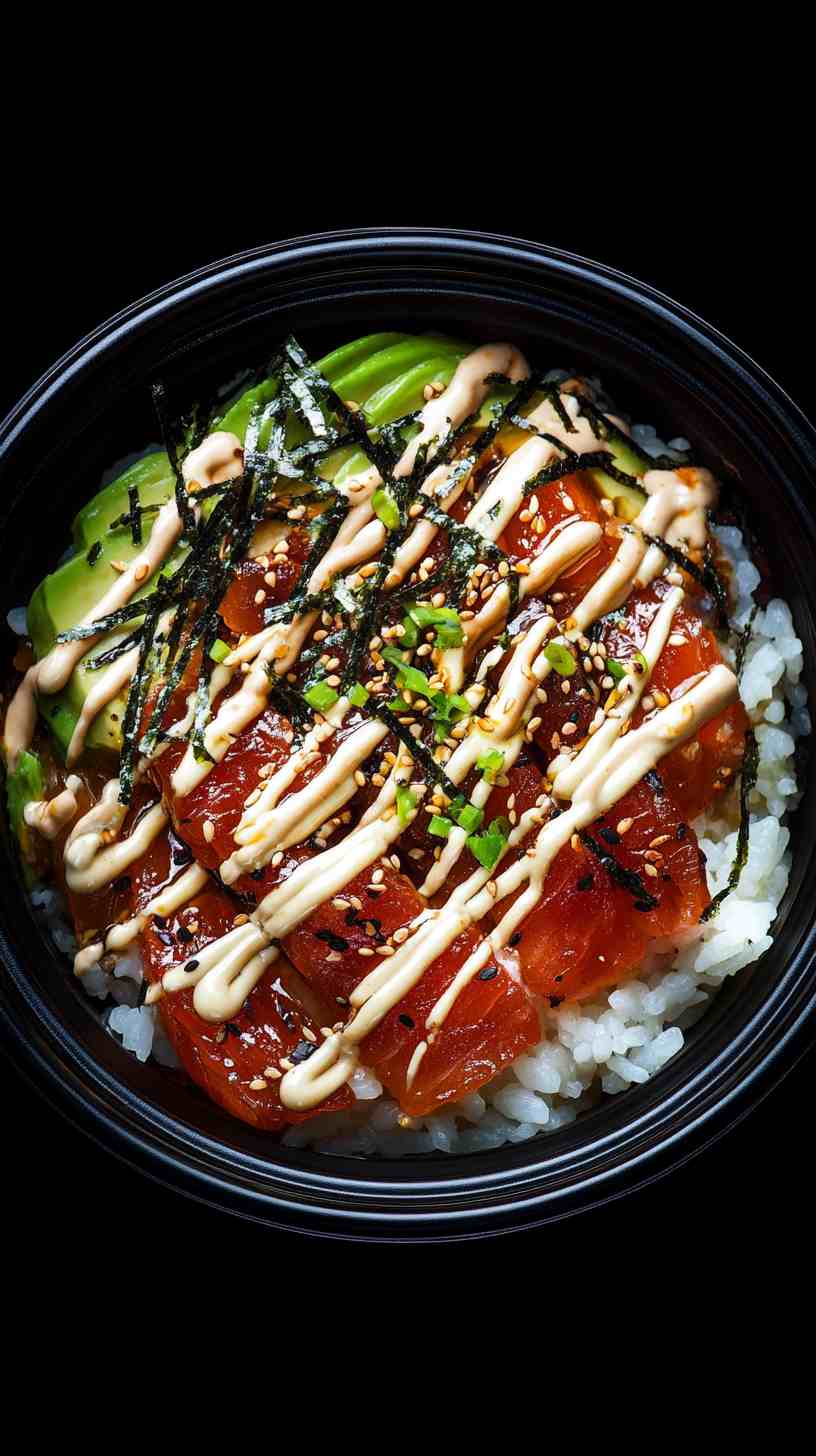 Spicy Tuna & Avocado Rice Bowl Gym Meal