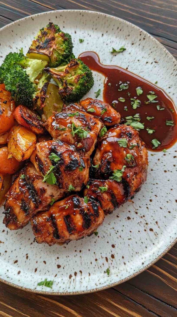 Sticky Honey Garlic BBQ Chicken in the Slow Cooker