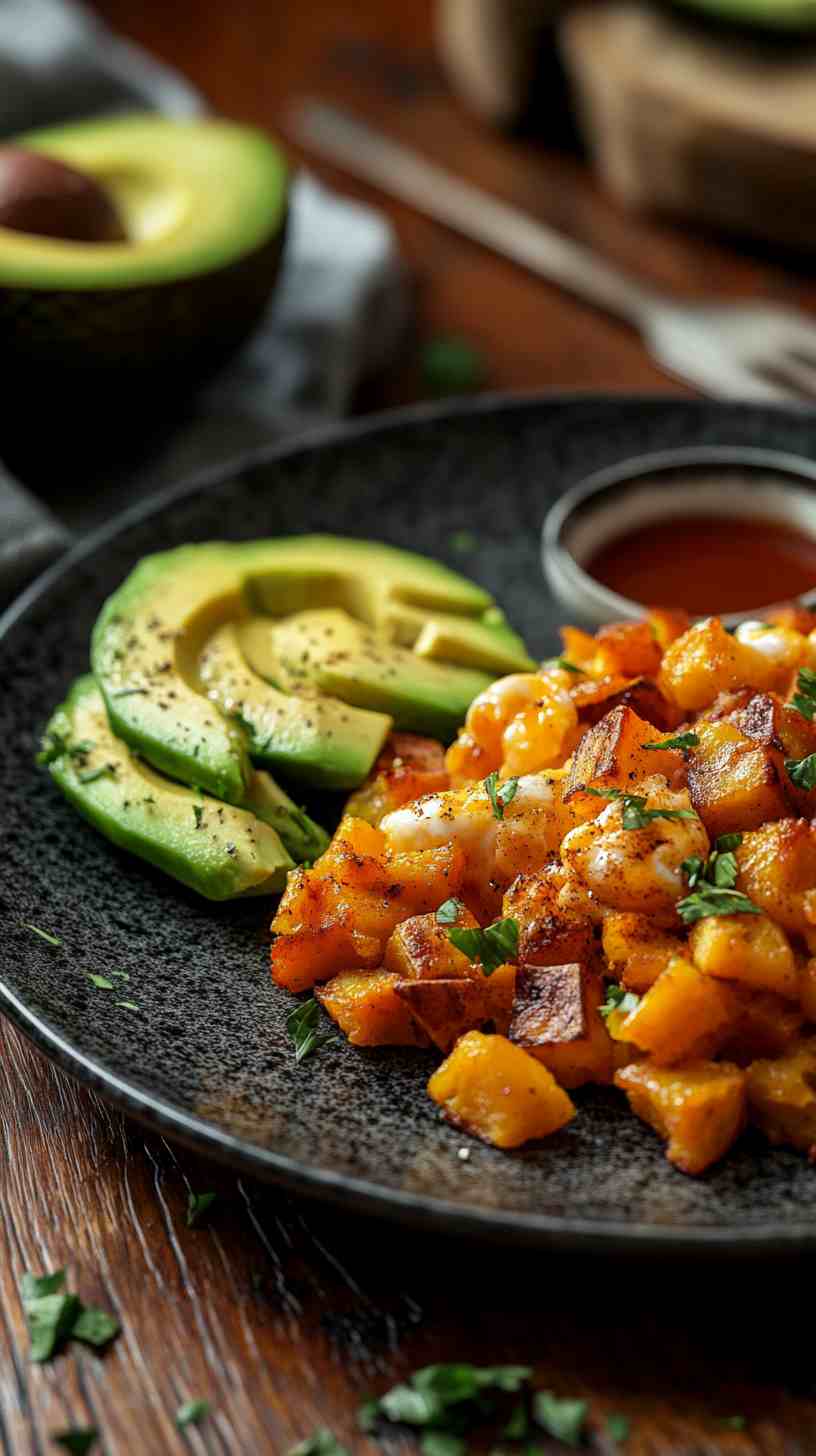 Sweet Potato Hash with Scrambled Eggs