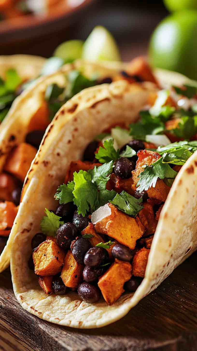 Yummy Sweet Potato and Black Bean Tacos