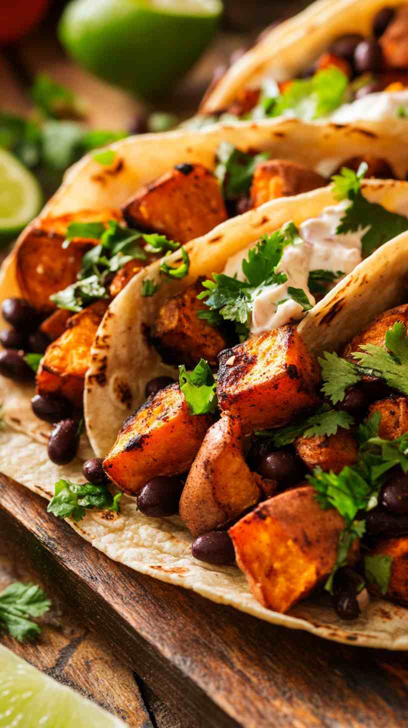 Yummy Sweet Potato and Black Bean Tacos