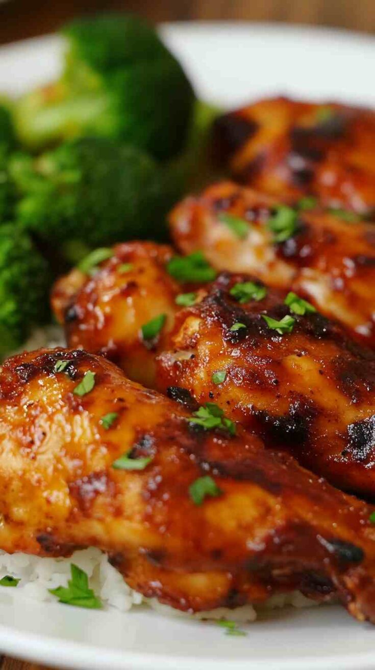 Sweet & Spicy BBQ Chicken in the Slow Cooker