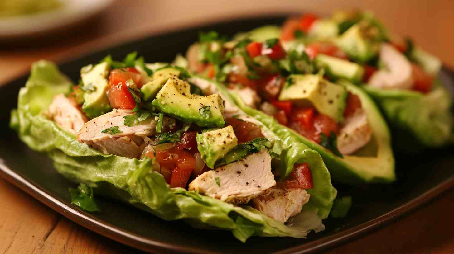 Turkey Lettuce Wraps with Avocado Salsa