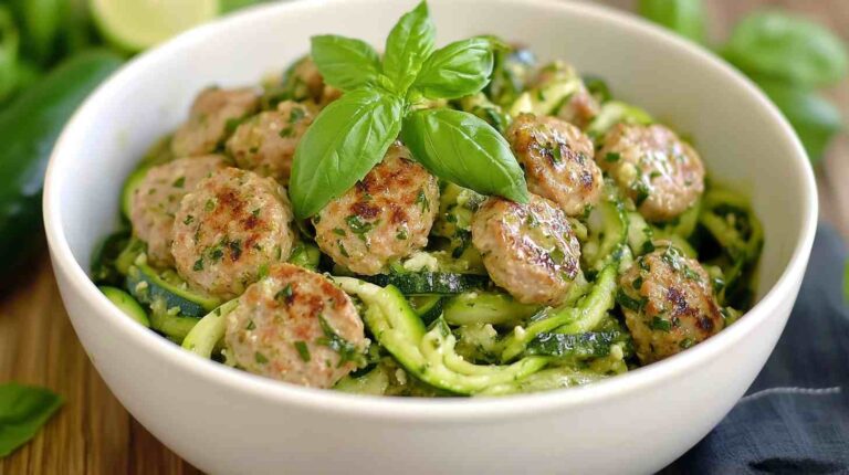 Zucchini Noodles with Turkey Sausage