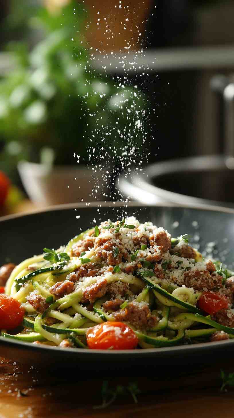 Zucchini Noodles with Turkey Sausage