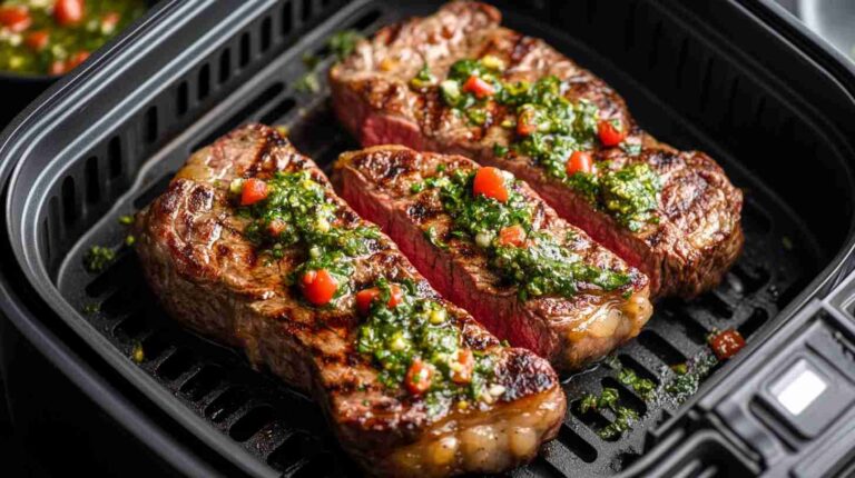 Air Fryer Sirloin Steak with Chimichurri Sauce