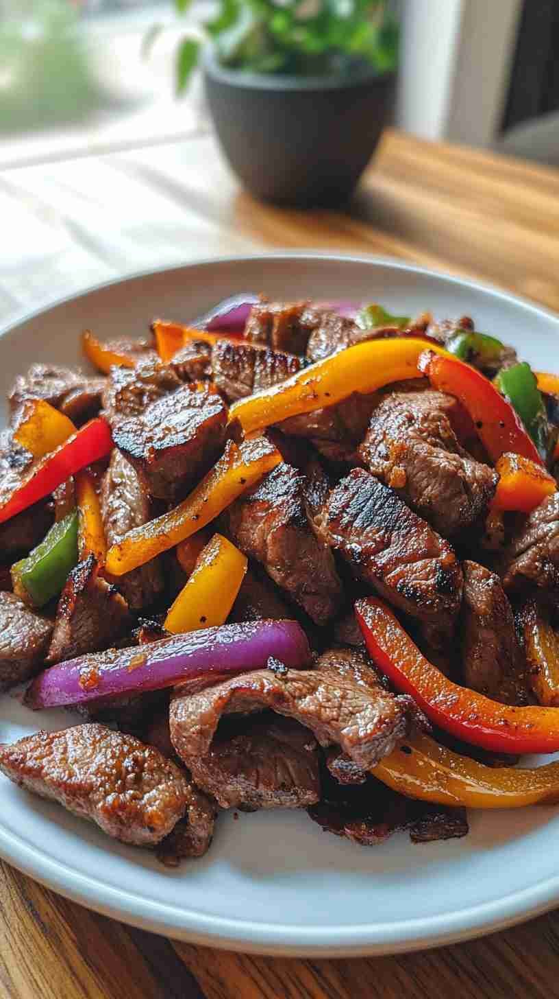 Air Fryer Steak Fajitas