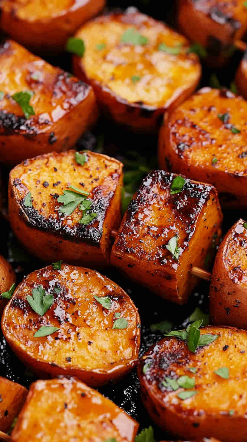 Air Fryer Sweet Potato Skewers with Honey Mustard
