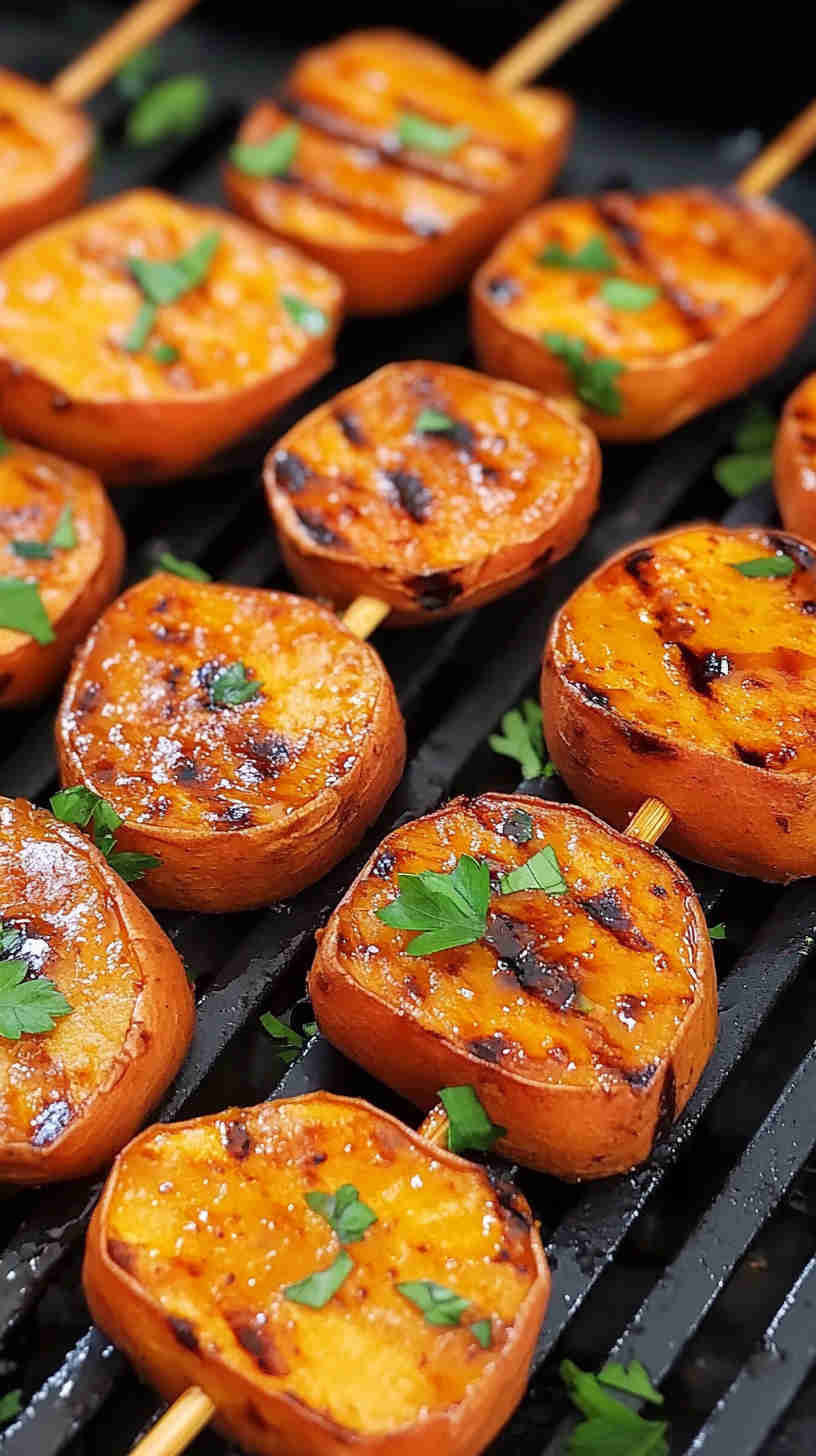 Air Fryer Sweet Potato Skewers with Honey Mustard
