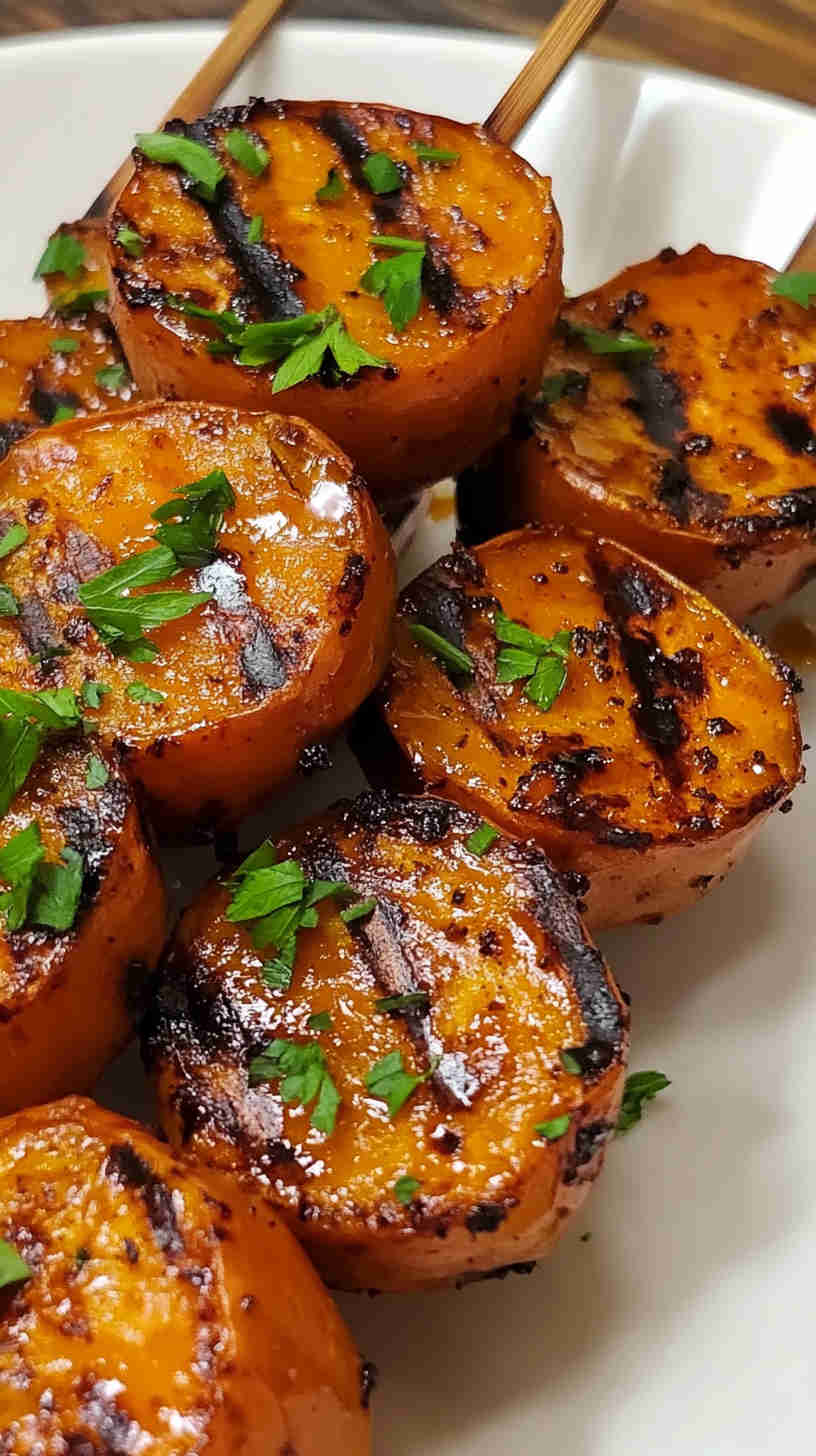 Air Fryer Sweet Potato Skewers with Honey Mustard