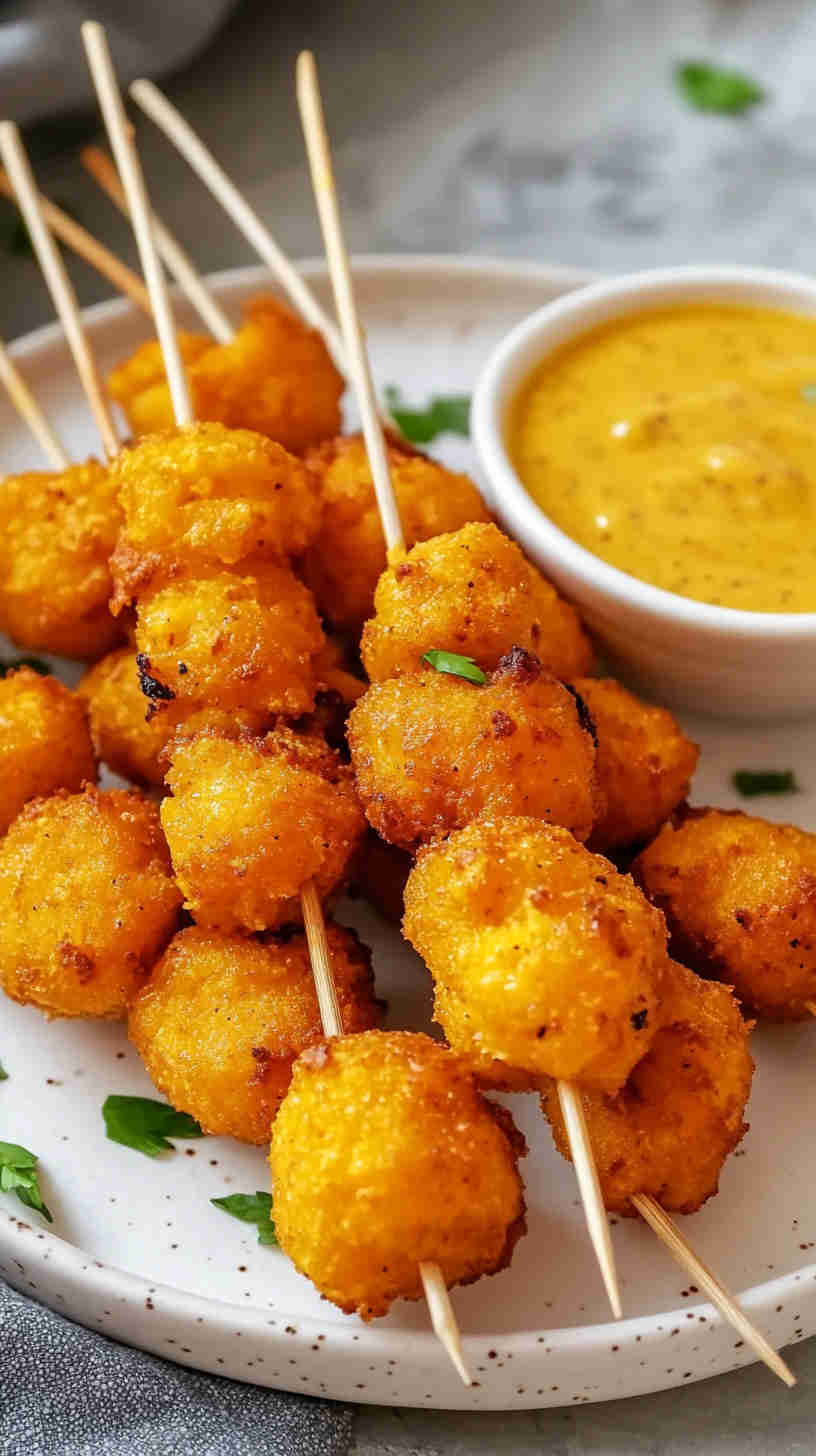 Air Fryer Sweet Potato Skewers with Honey Mustard