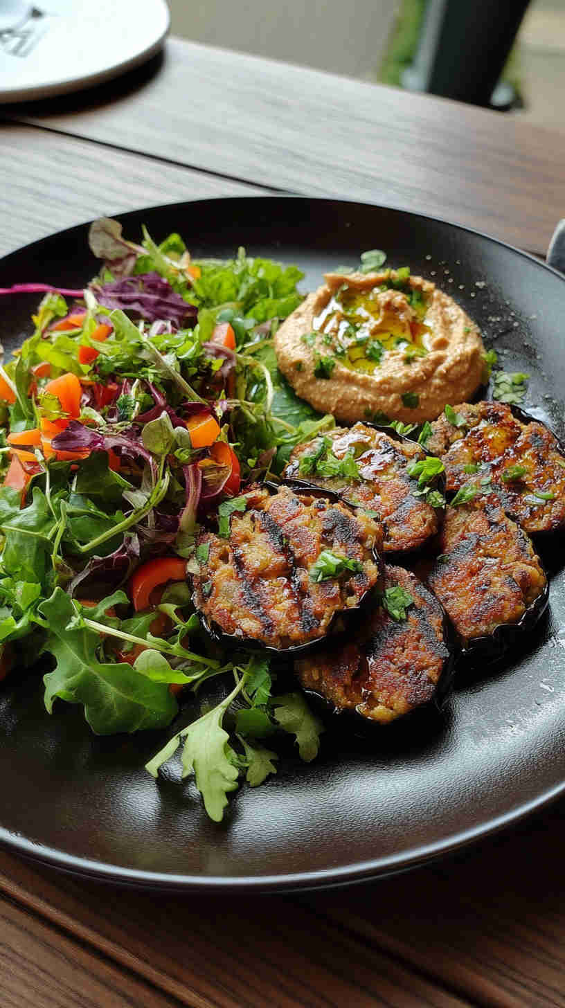 Aubergine Falafel Wraps with Hummus