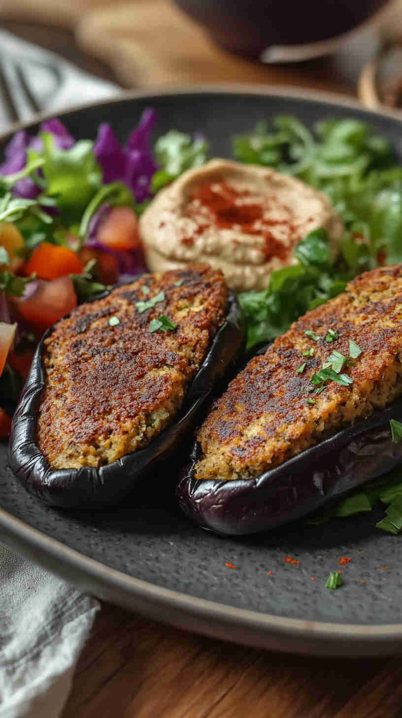 Aubergine Falafel Wraps with Hummus