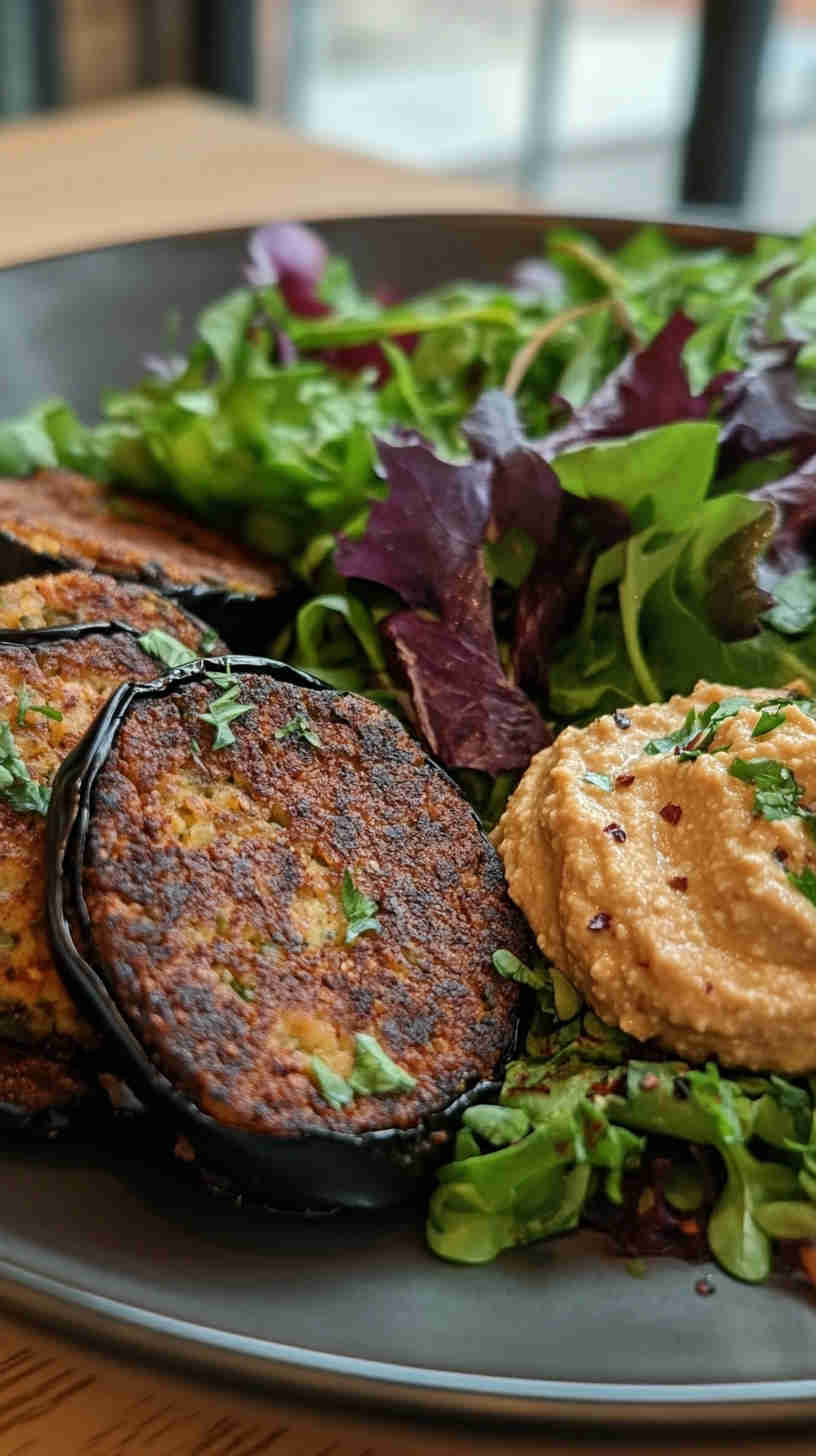 Aubergine Falafel Wraps with Hummus